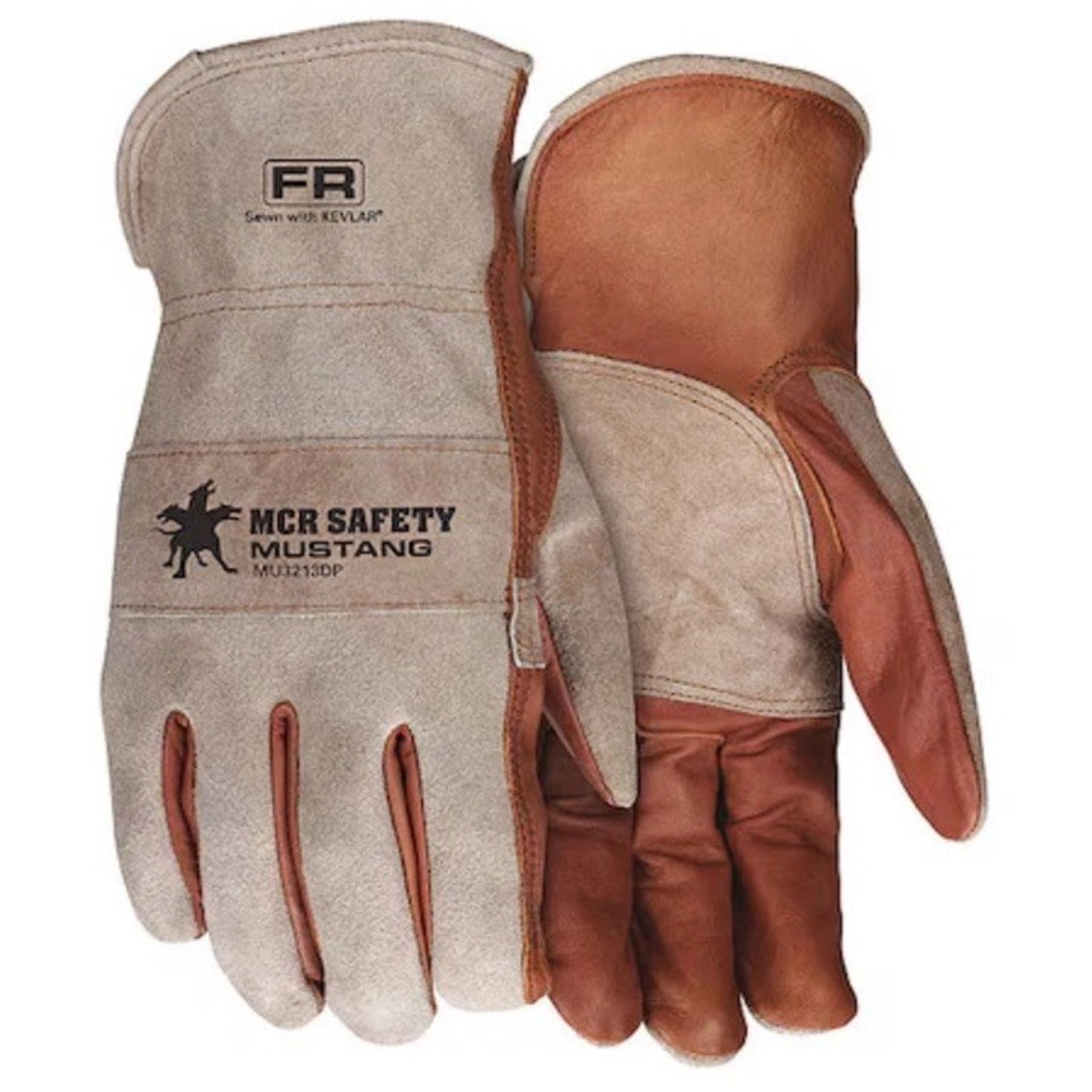 Mcr Safety Mu3213dpxl Leather Drivers Gloves, Cowhide ( Double Palm ), Shirred